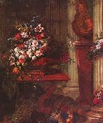 Jorg Breu the Elder, Vase mit Blumen und Bronzebuste Ludwigs XIV